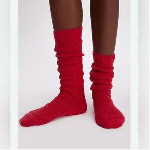 Free People NWT Slouch red socks New